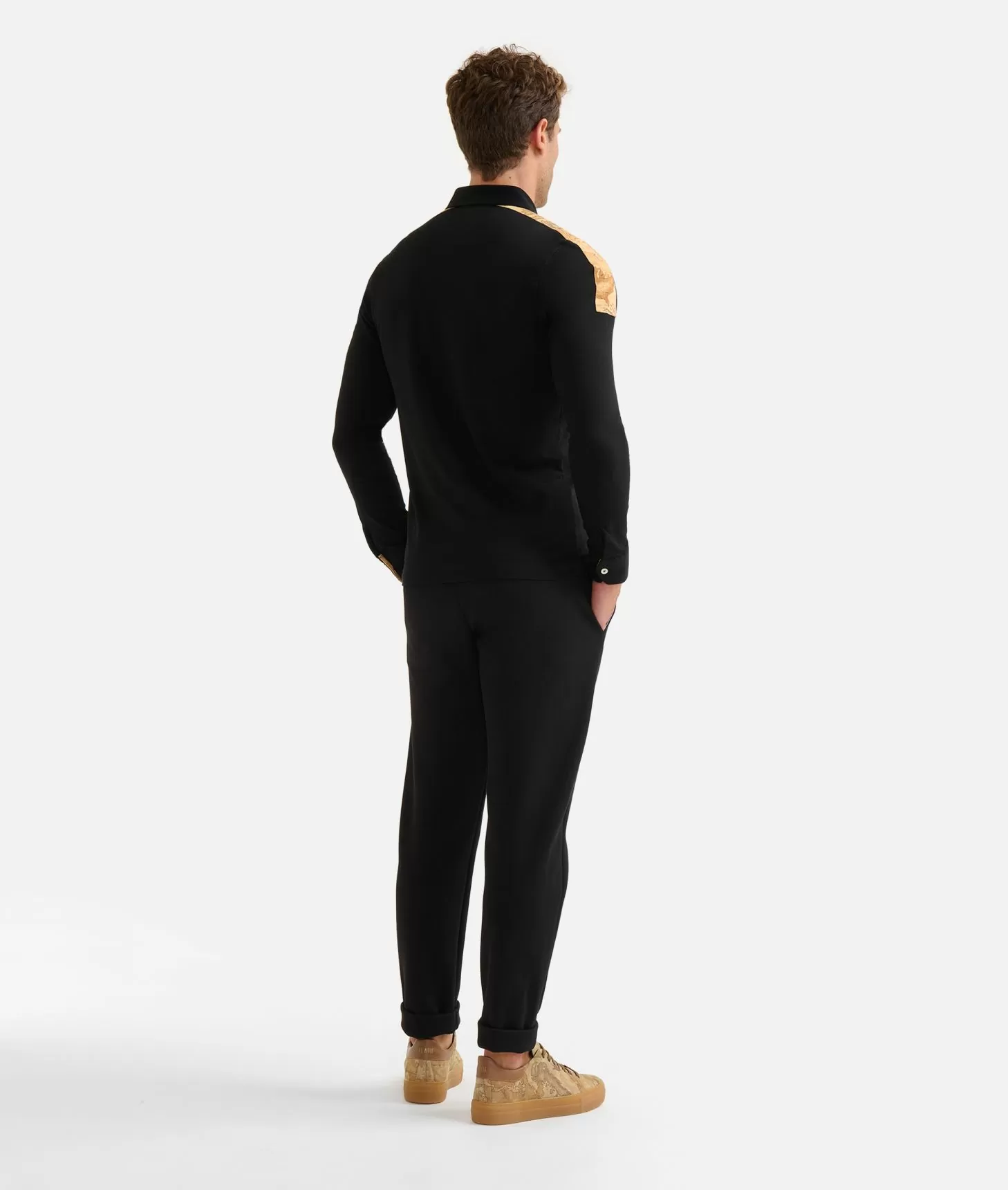 Alviero Martini 1a Classe Polo A Maniche Lunghe In Cotone Stretch Nera