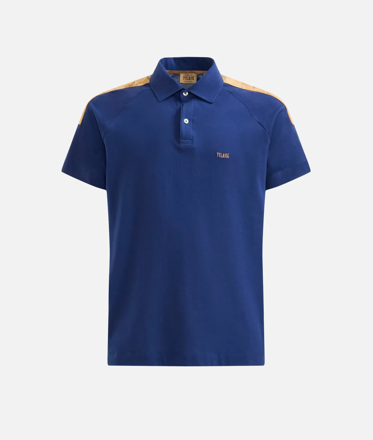 Alviero Martini 1a Classe Polo In Cotone Stretch Con Dettagli Spalle Blu Klein