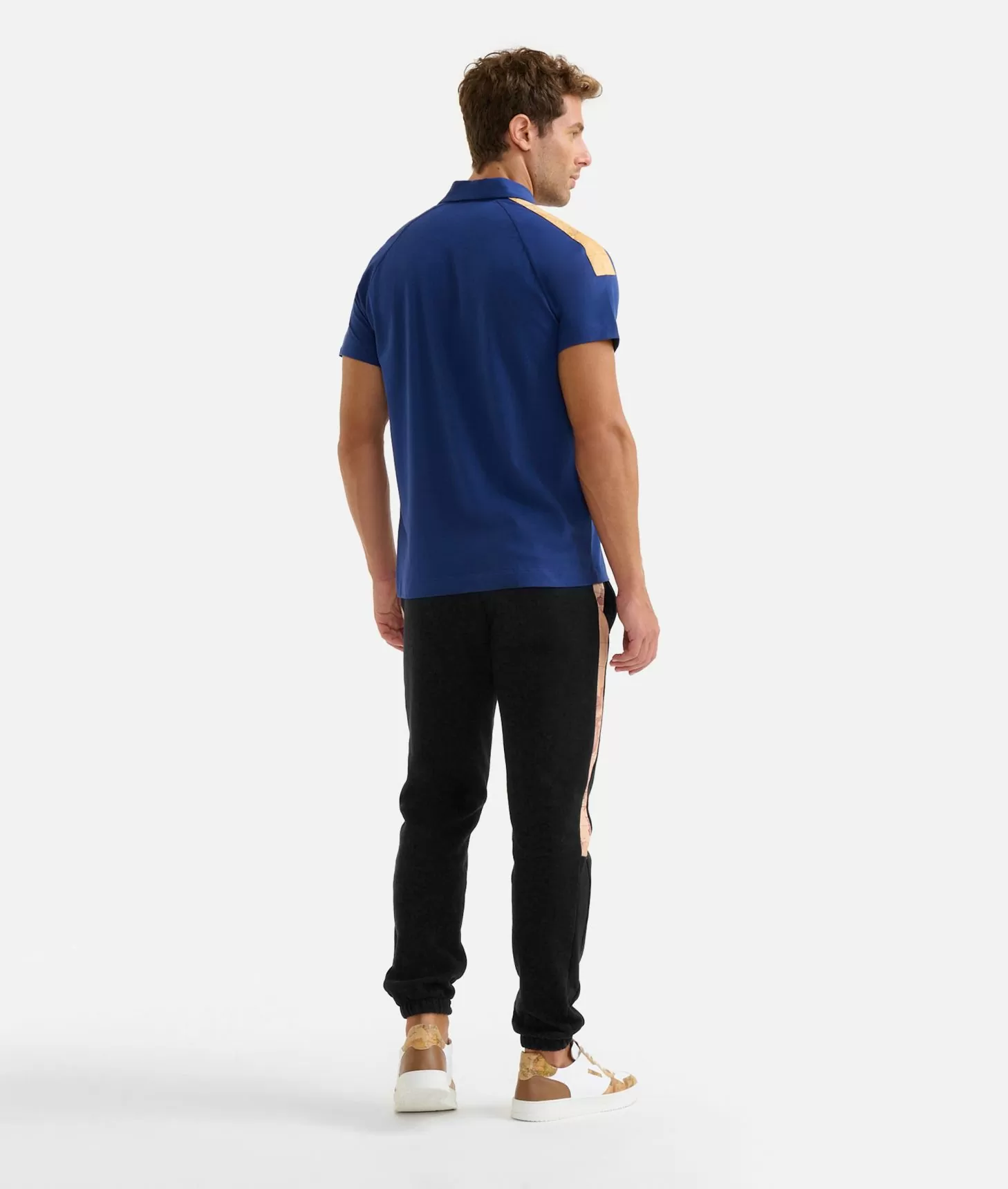 Alviero Martini 1a Classe Polo In Cotone Stretch Con Dettagli Spalle Blu Klein