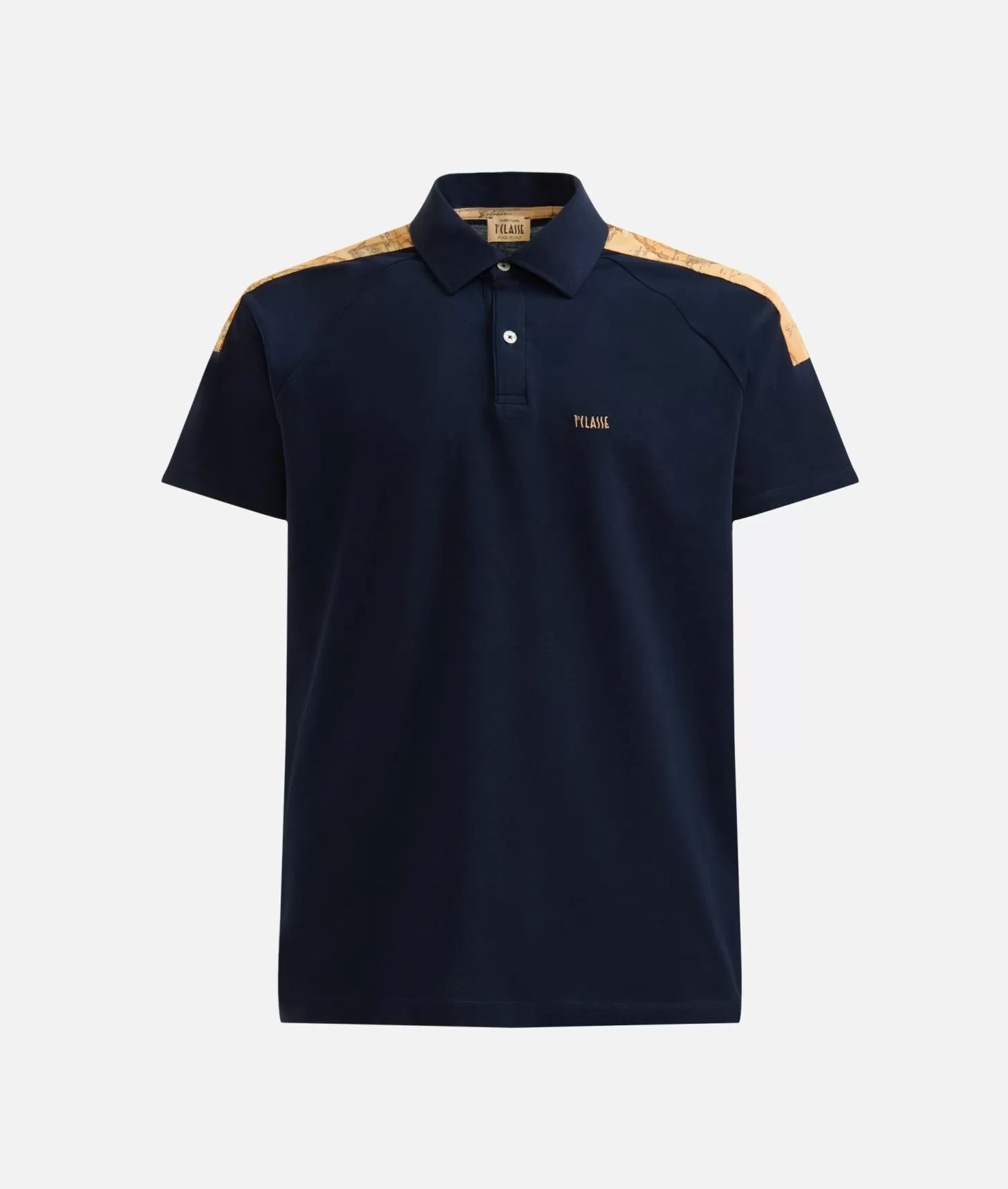 Alviero Martini 1a Classe Polo In Cotone Stretch Con Dettagli Spalle Blu Navy