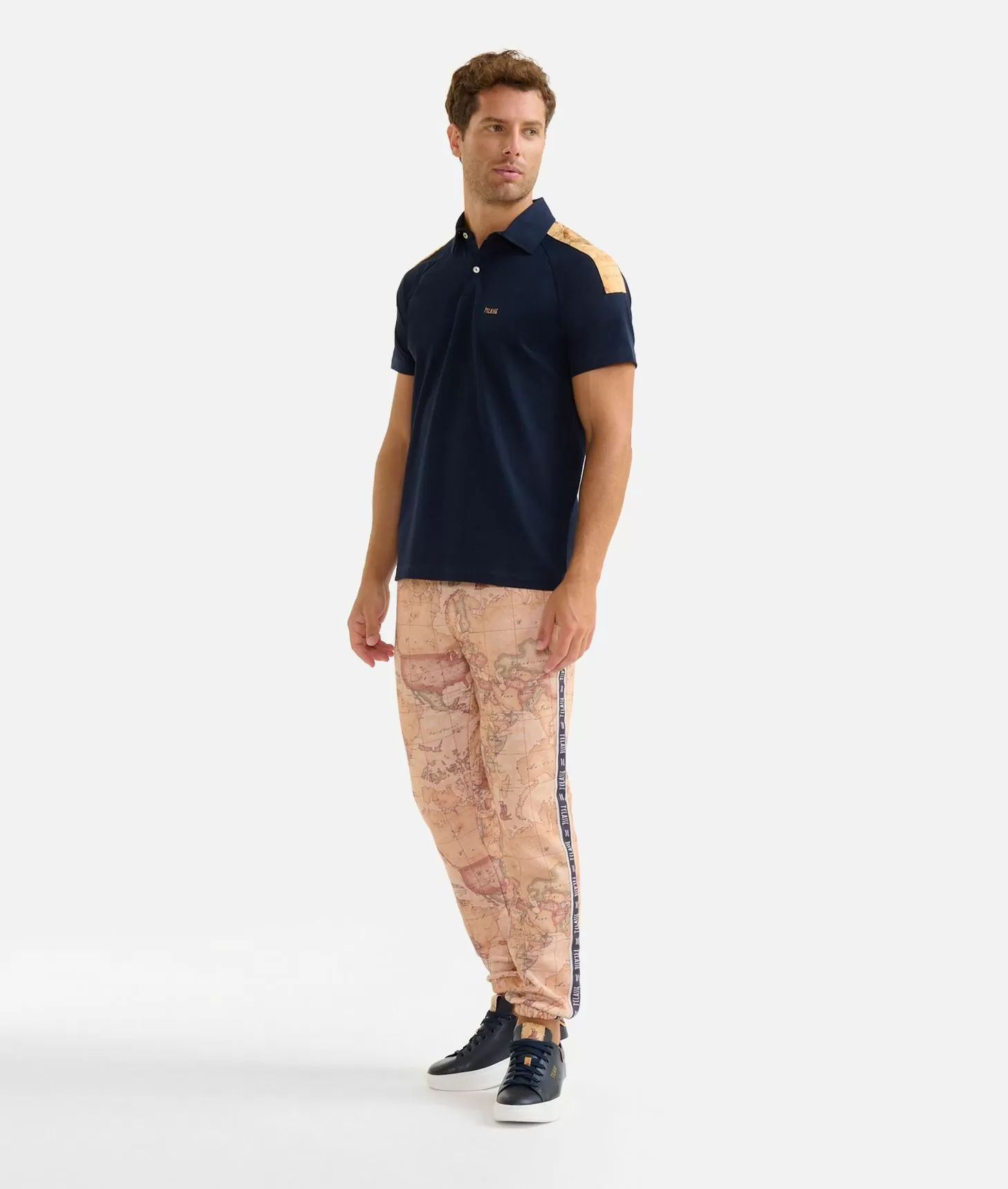 Alviero martini 1a classe Polo in cotone stretch con dettagli spalle Blu Navy