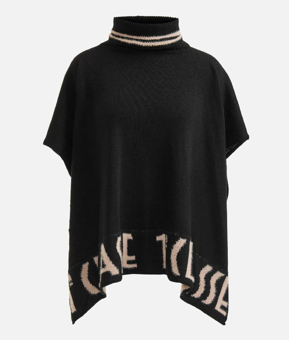 Alviero Martini 1a Classe Poncho A Collo Alto Con Logo Nero