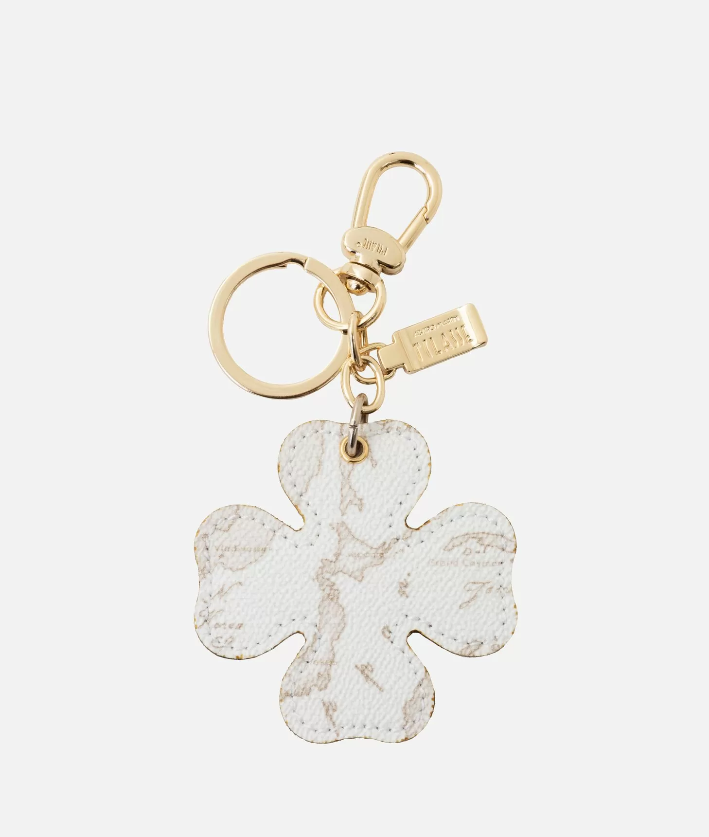 Alviero martini 1a classe Portachiavi a forma di quadrifoglio Geo White