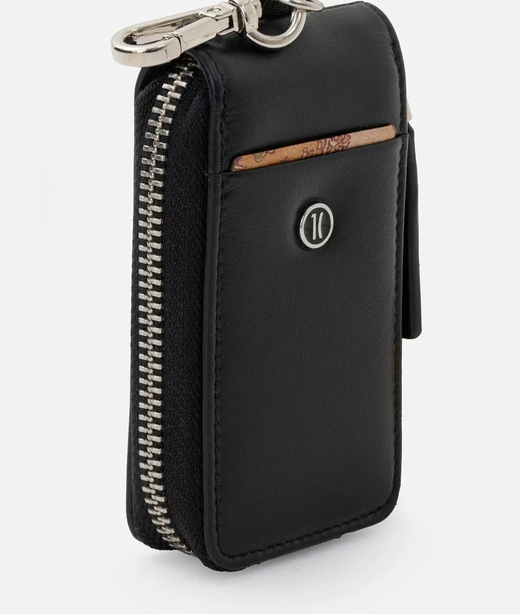 Alviero Martini 1a Classe Portachiavi Ad Astuccio In Pelle Nero