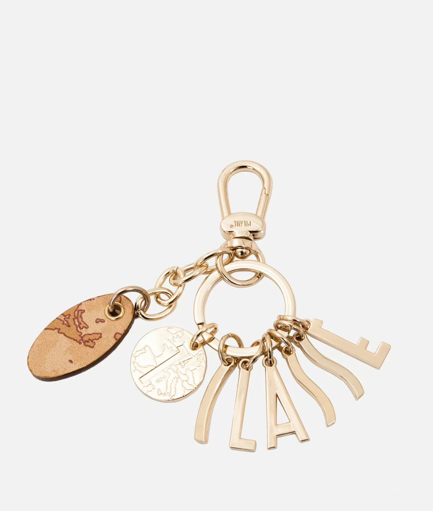Alviero martini 1a classe Portachiavi con logo in lettering Oro Chiaro