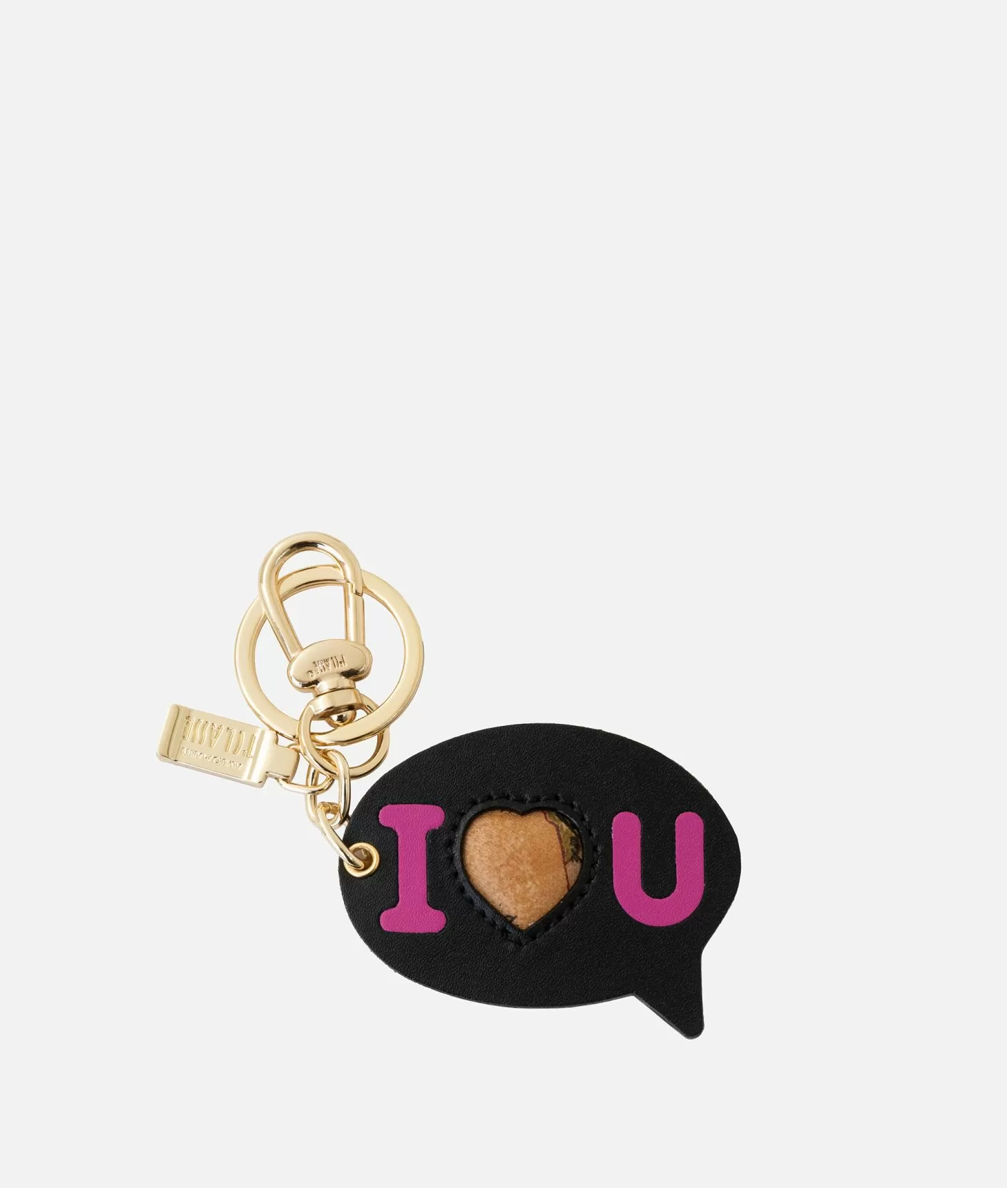 Alviero martini 1a classe Portachiavi "I love you" in pelle Nero