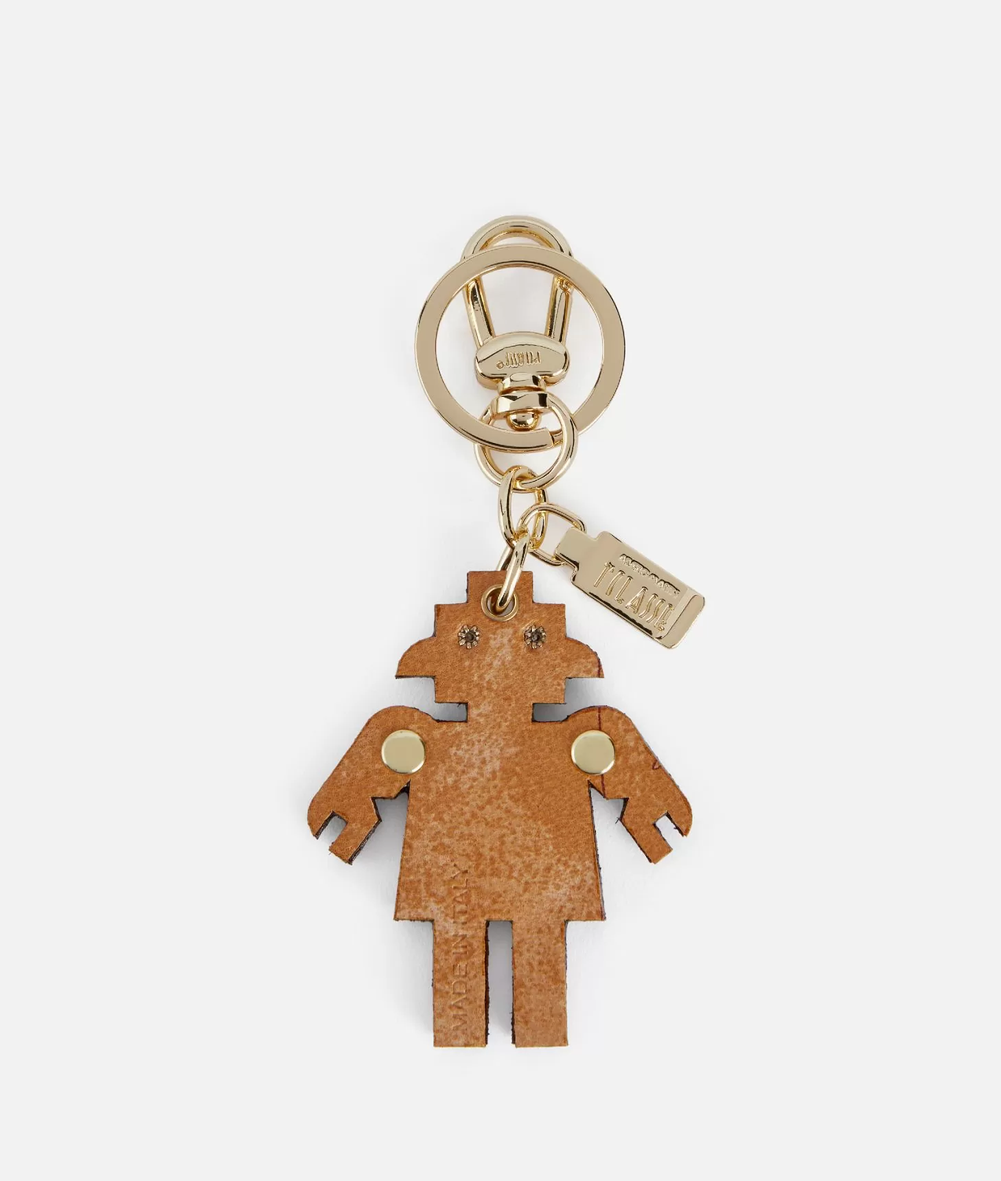 Alviero Martini 1a Classe Portachiavi Robottina In Pelle Nero