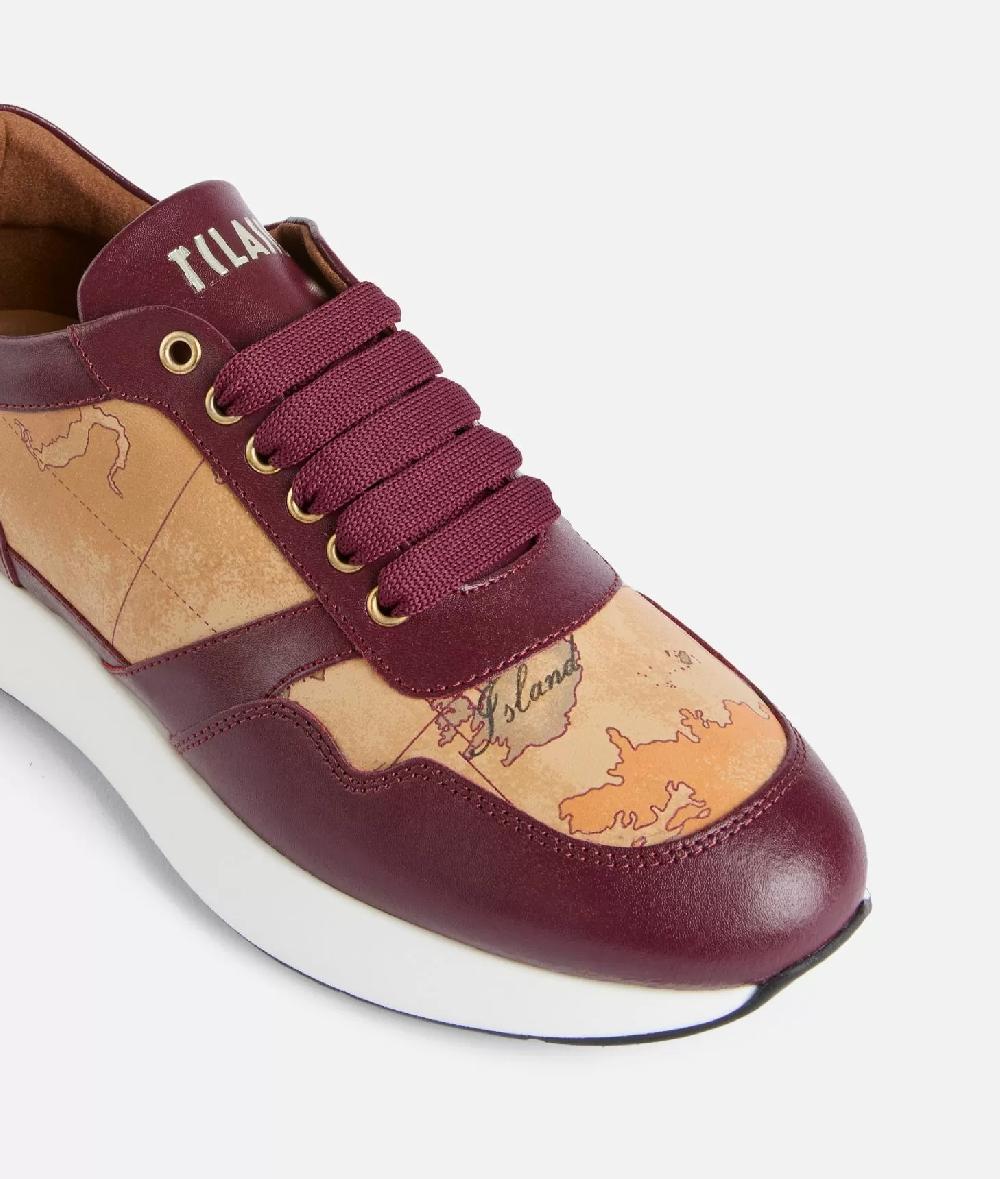 Alviero Martini 1a Classe Running In Pelle Liscia Con Dettagli Geo Classic Burgundy
