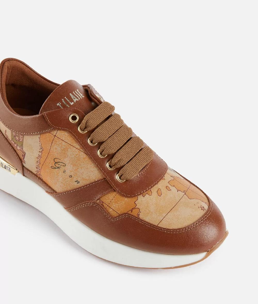 Alviero Martini 1a Classe Running In Pelle Liscia Con Dettagli Geo Classic Castagna