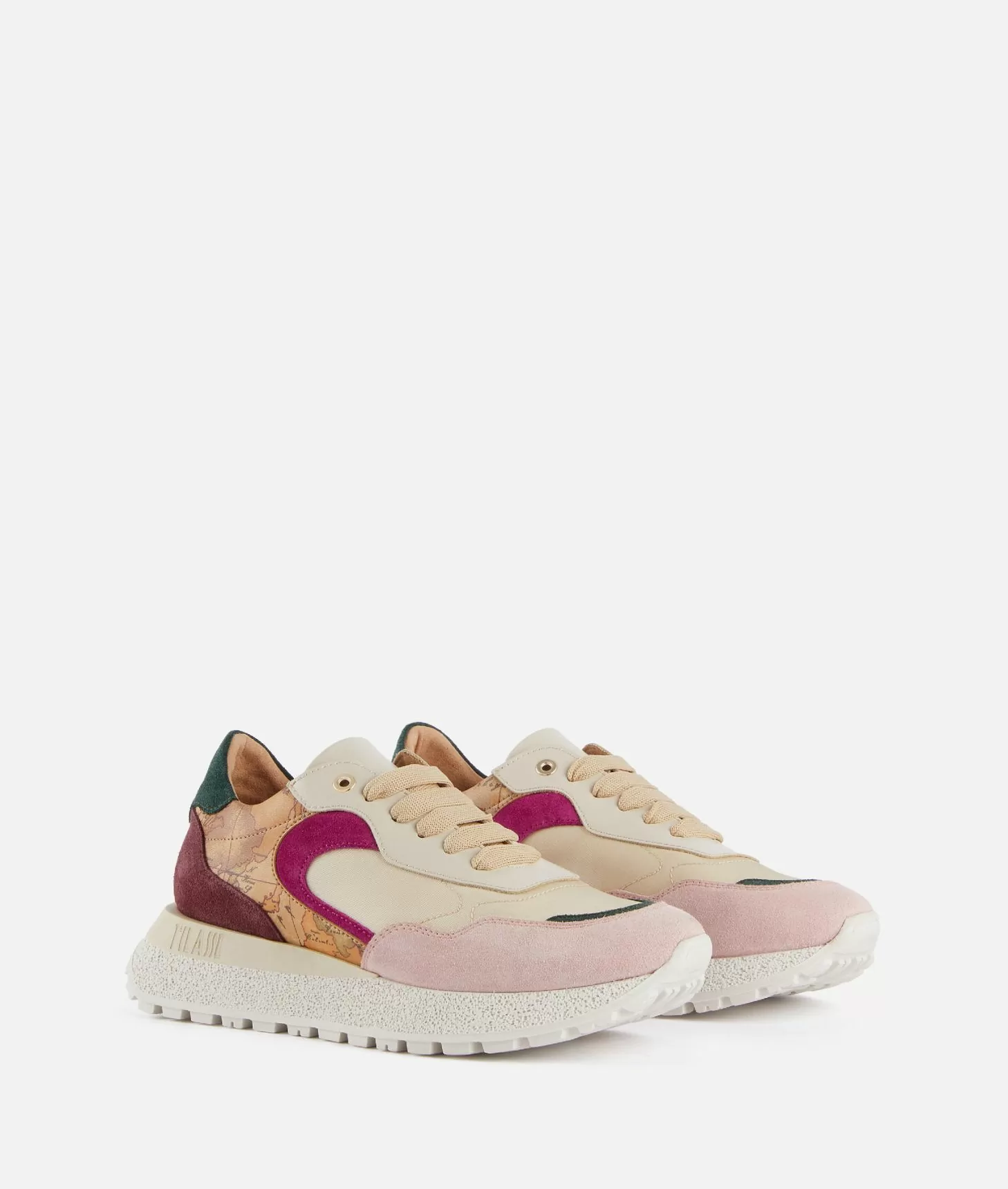 Alviero Martini 1a Classe Running In Pelle Scamosciata Con Mix Materico Multicolor