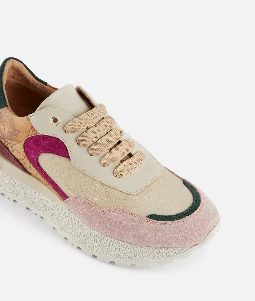 Alviero Martini 1a Classe Running In Pelle Scamosciata Con Mix Materico Multicolor