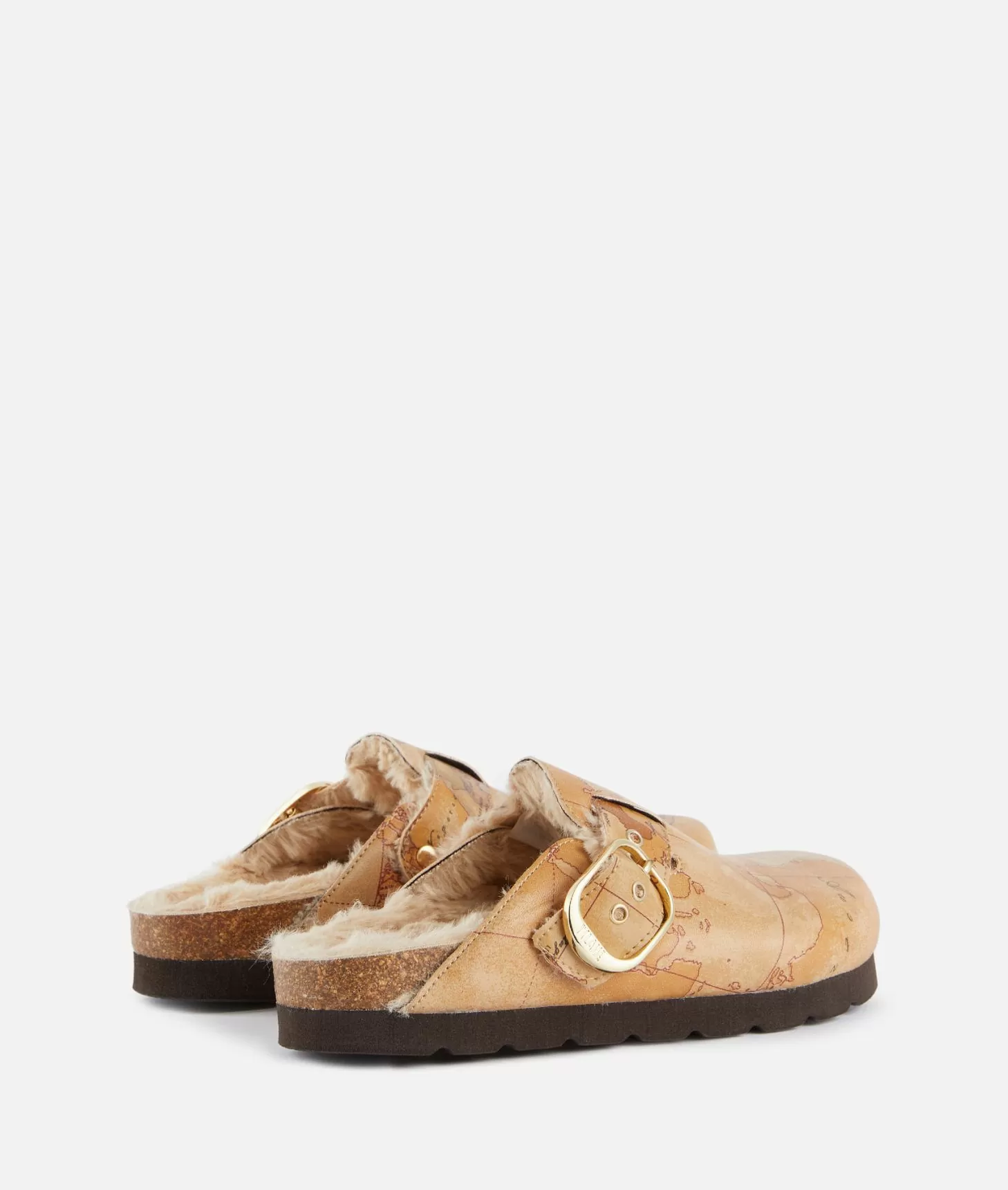 Alviero Martini 1a Classe Sabot Con Ecopelliccia In Eco Nappa Stampa Geo Classic