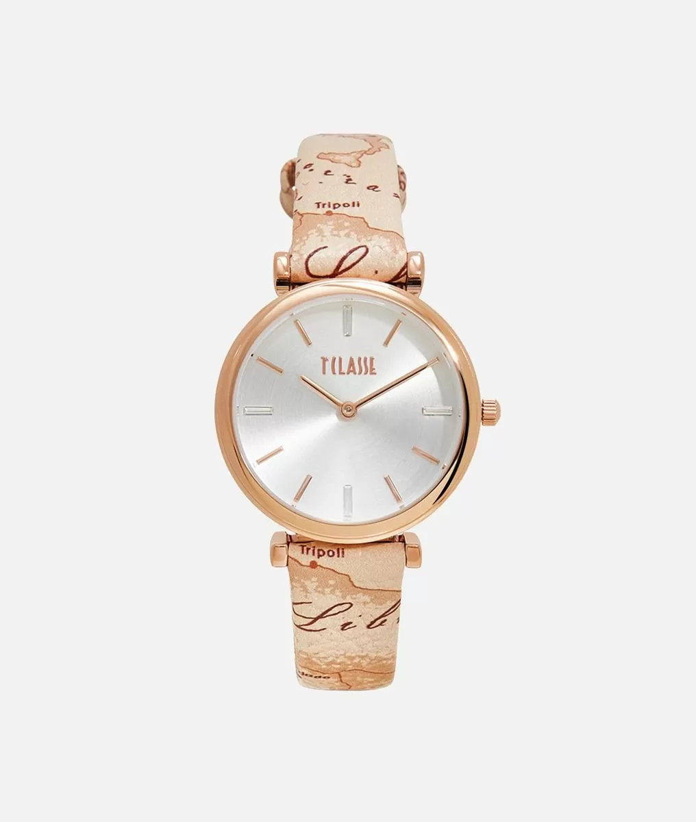 Alviero martini 1a classe Sardegna orologio con cinturino in pelle stampa Geo Beige