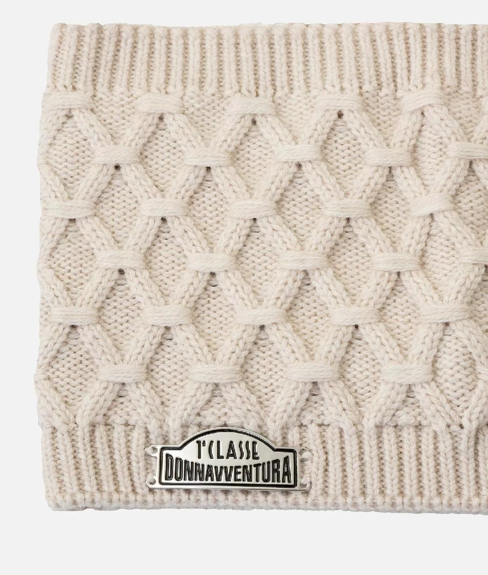 Alviero Martini 1a Classe Scaldacollo A Rombi In Misto Lana Bianco Latte