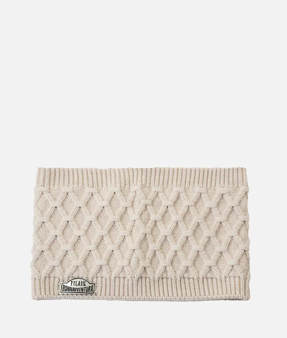 Alviero martini 1a classe Scaldacollo a rombi in misto lana Bianco Latte