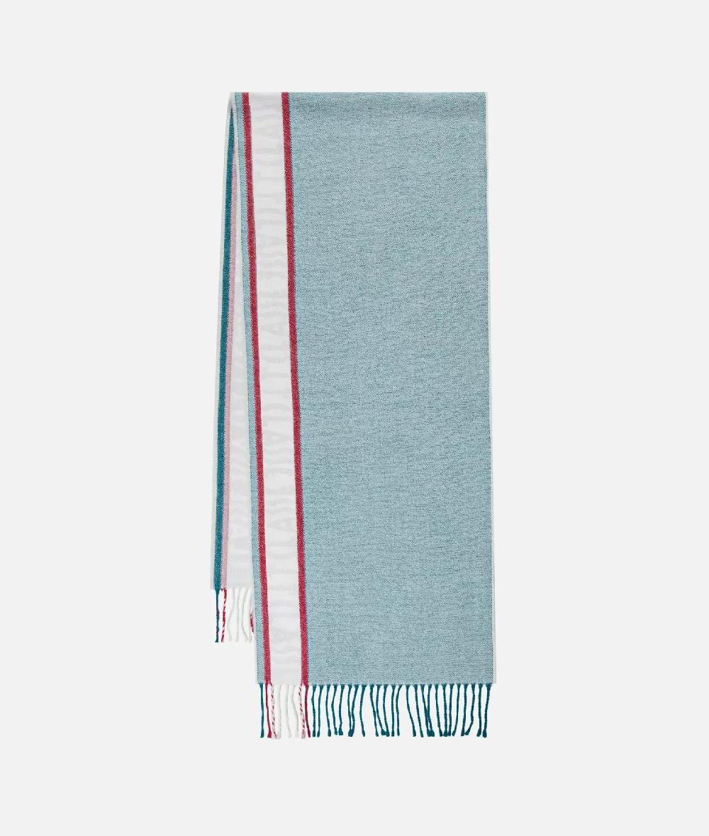 Alviero Martini 1a Classe Sciarpa Color Block Con Logo 38x200 Grigio Chiaro