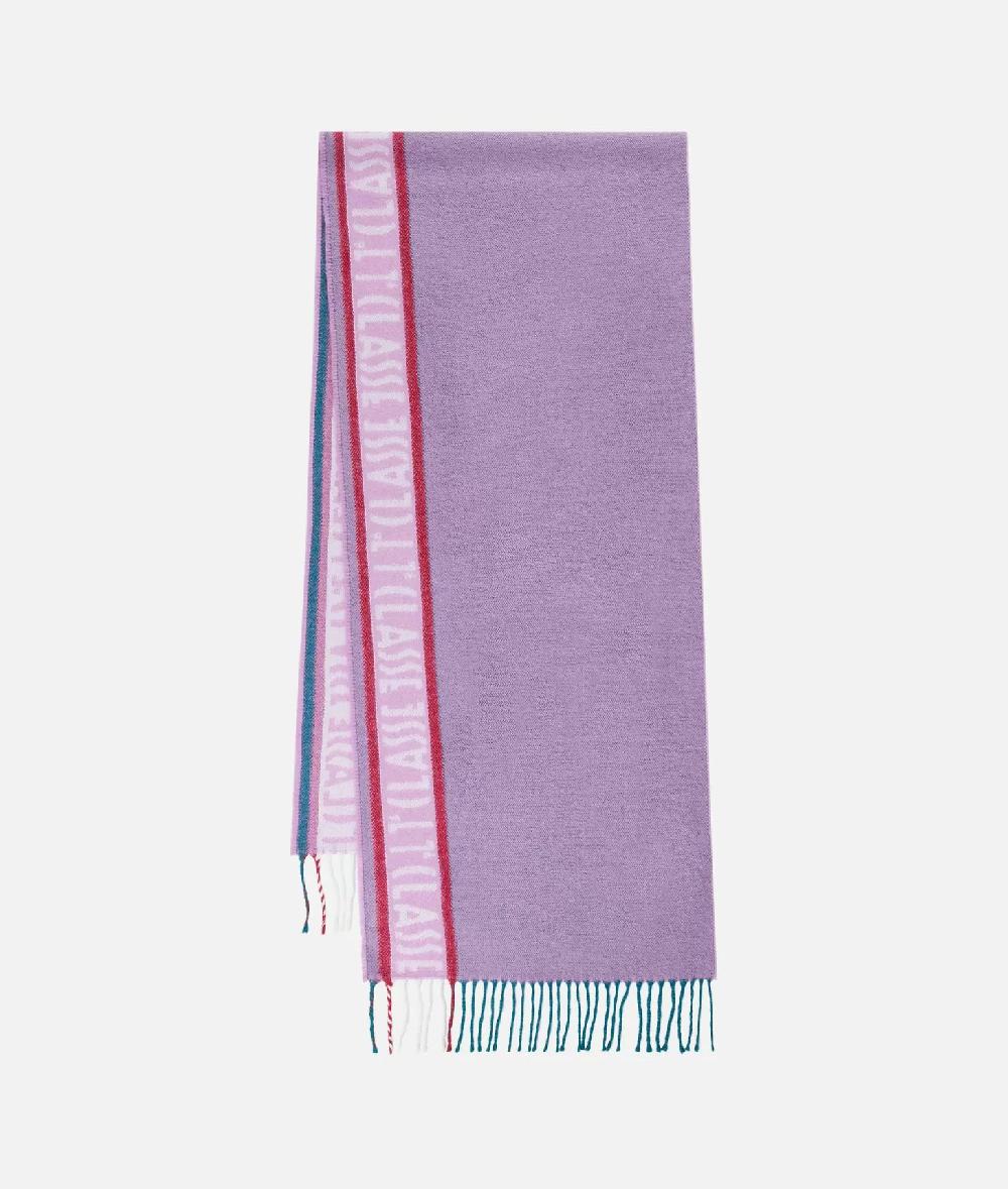 Alviero Martini 1a Classe Sciarpa Color Block Con Logo 38x200 Lavanda