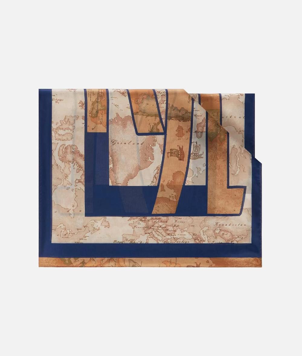 Alviero martini 1a classe Sciarpa con gioiello 1C Mirror 48x150 Blu Navy