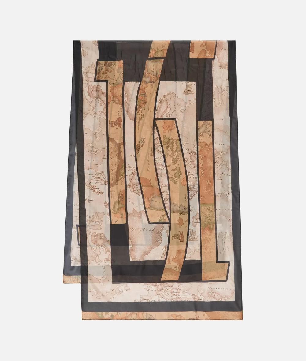 Alviero Martini 1a Classe Sciarpa Con Gioiello 1C Mirror 48x150 Nera