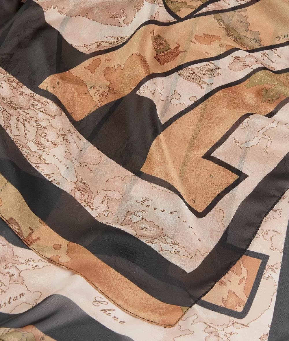 Alviero Martini 1a Classe Sciarpa Con Gioiello 1C Mirror 48x150 Nera