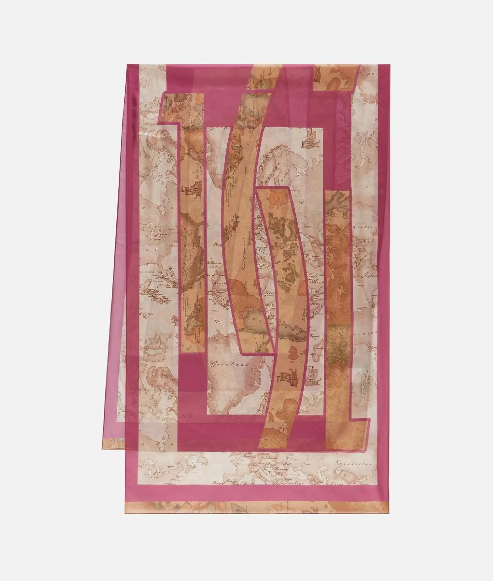 Alviero Martini 1a Classe Sciarpa Con Gioiello 1C Mirror 48x150 Rosa Fard