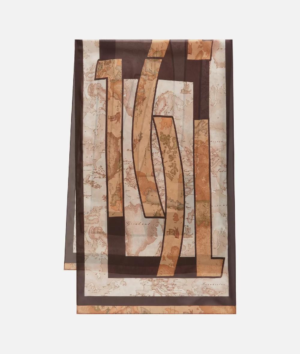 Alviero Martini 1a Classe Sciarpa Con Gioiello 1C Mirror 48x150 Taupe Chiaro
