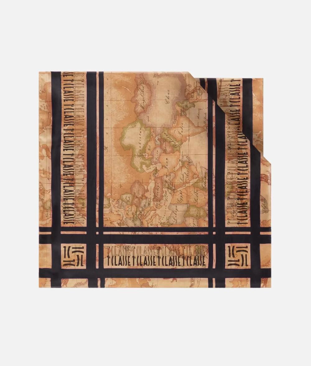 Alviero martini 1a classe Sciarpa con loghi in cornice 48x180 Nera