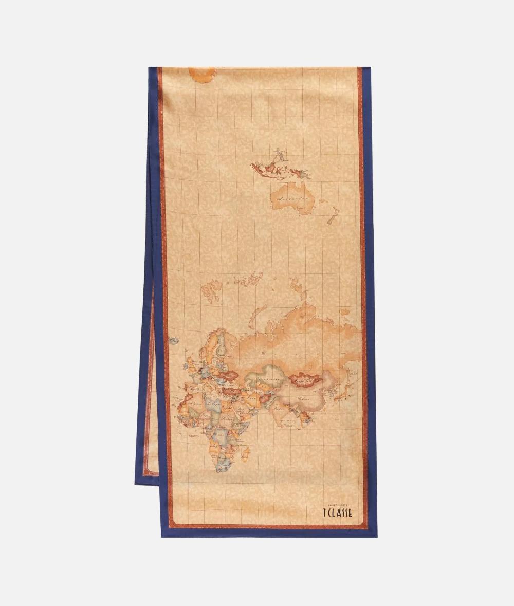 Alviero Martini 1a Classe Sciarpa Geo Classic 45x180 Blu Navy