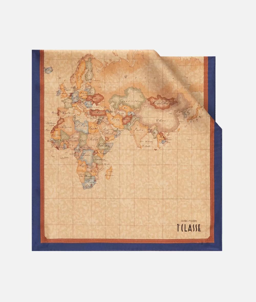 Alviero martini 1a classe Sciarpa Geo Classic 45x180 Blu Navy
