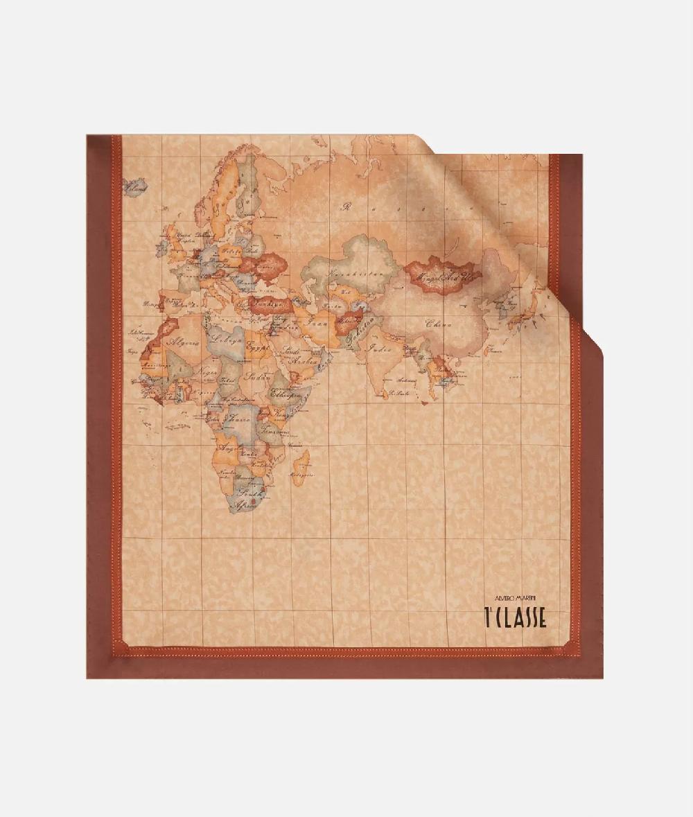 Alviero martini 1a classe Sciarpa Geo Classic 45x180 Castagna