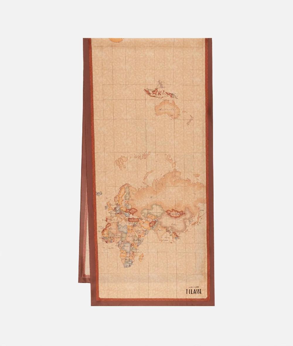Alviero Martini 1a Classe Sciarpa Geo Classic 45x180 Castagna