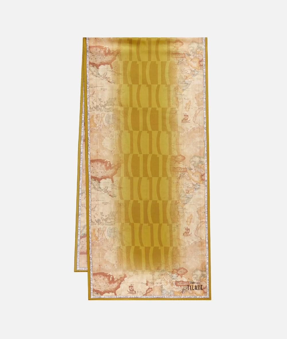 Alviero Martini 1a Classe Sciarpa Geo Classic Con Logo Sfumato 45x180 Olio