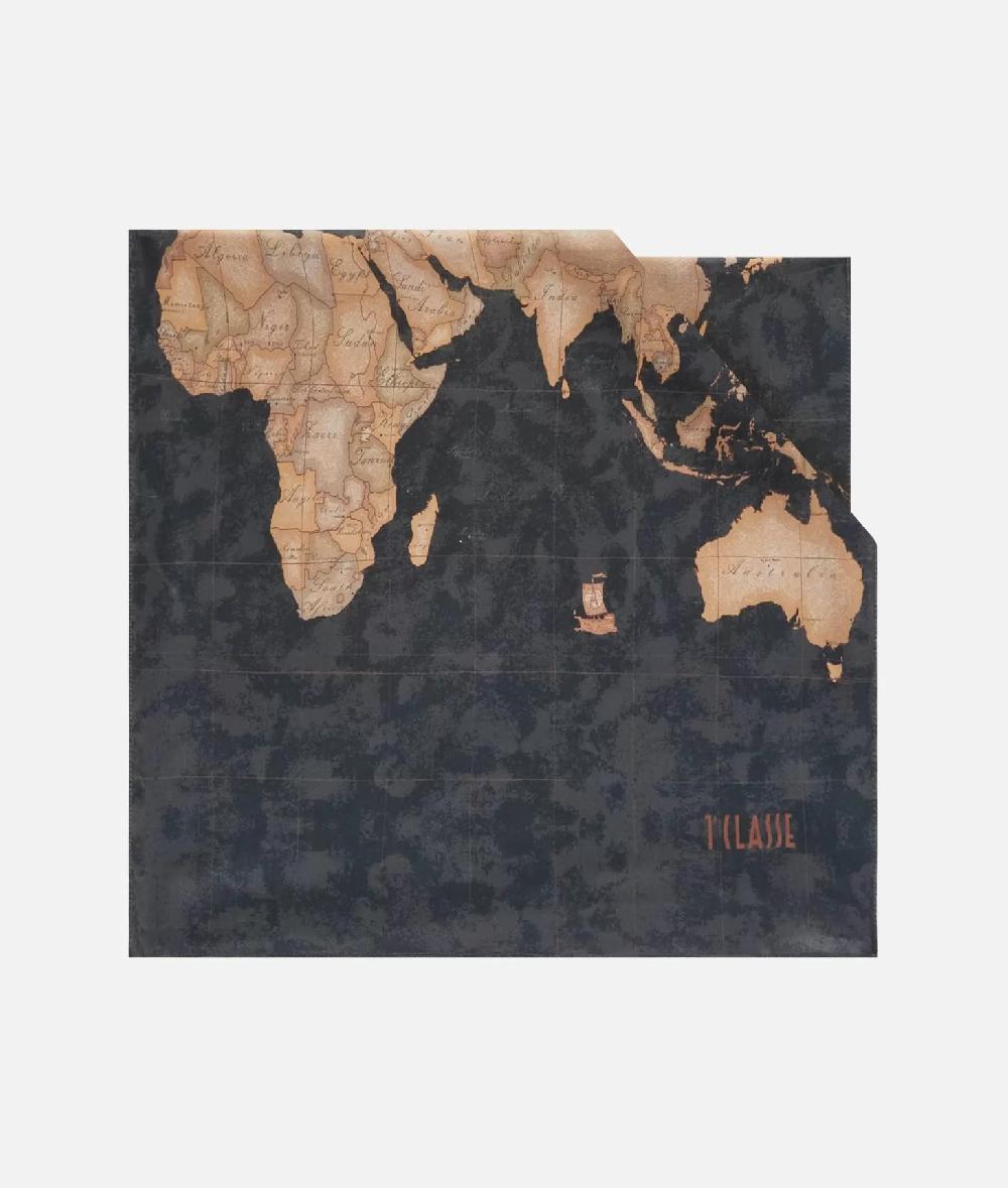 Alviero martini 1a classe Sciarpa Geo Classic laminata 50x180 Antracite