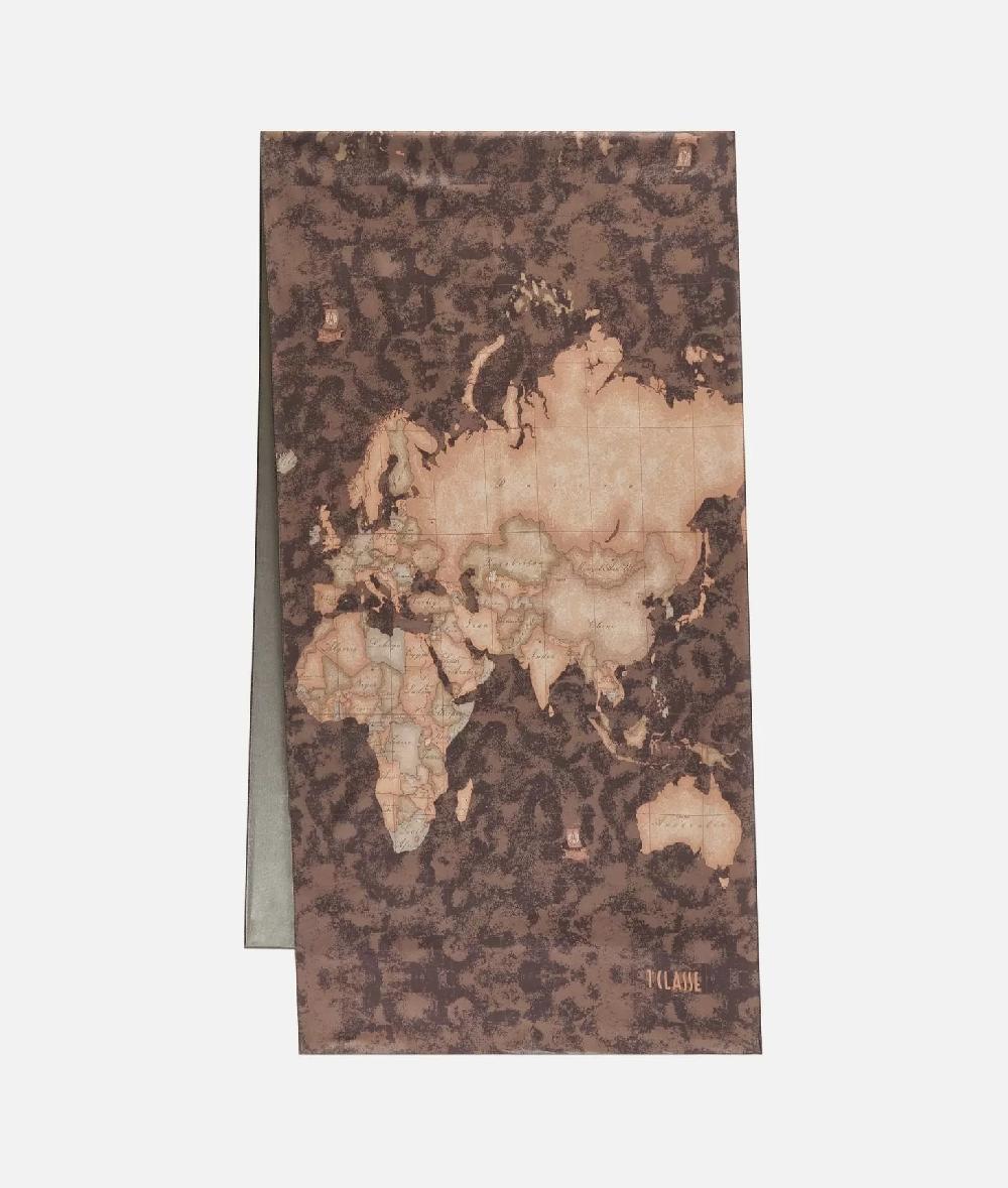 Alviero Martini 1a Classe Sciarpa Geo Classic Laminata 50x180 Taupe Scuro