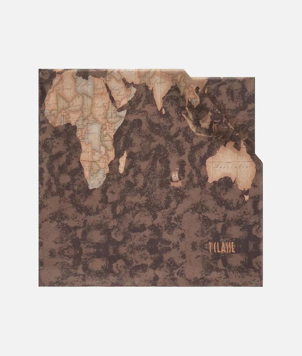 Alviero martini 1a classe Sciarpa Geo Classic laminata 50x180 Taupe Scuro