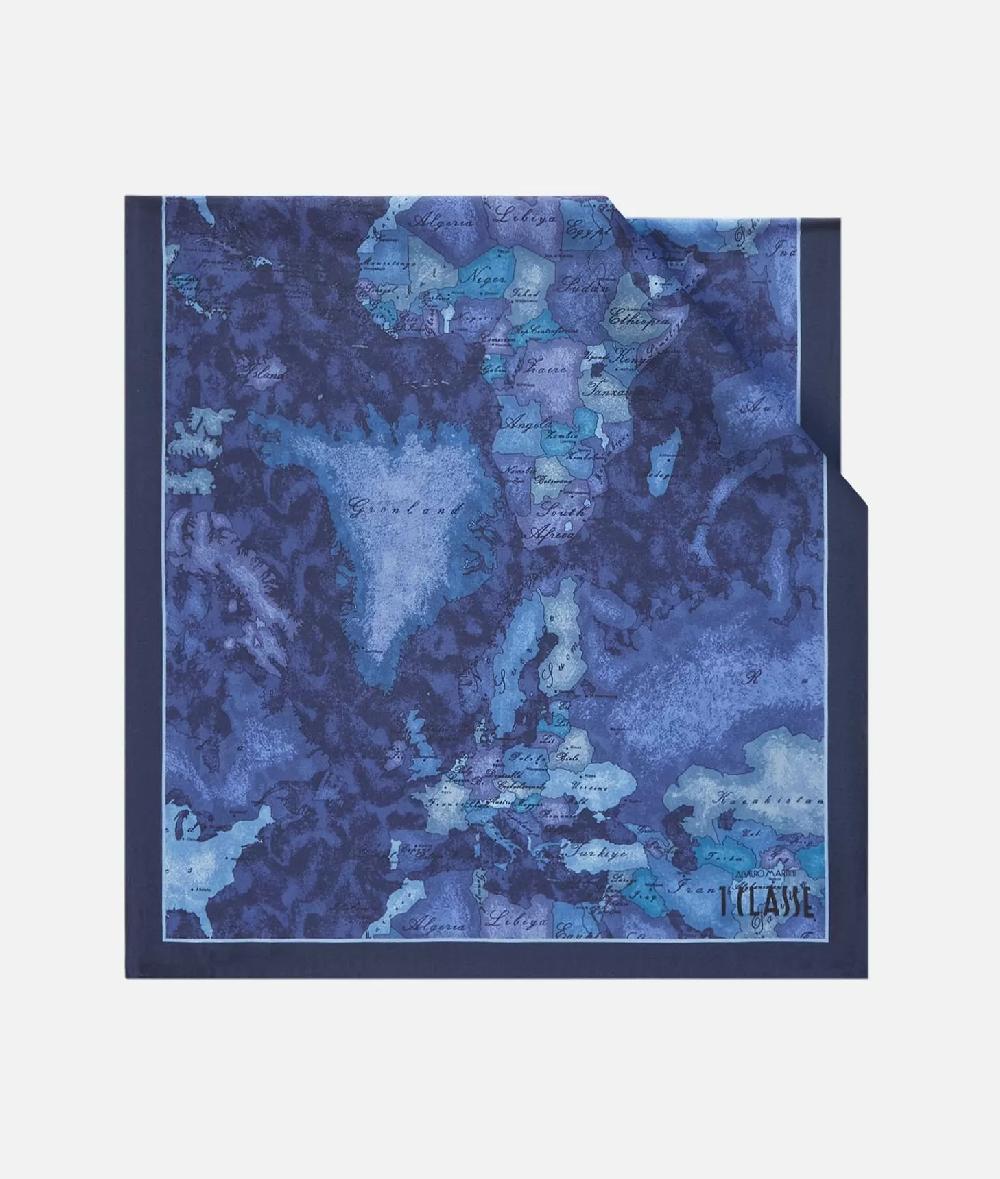 Alviero martini 1a classe Sciarpa Geo Color 45x180 Blu Zaffiro