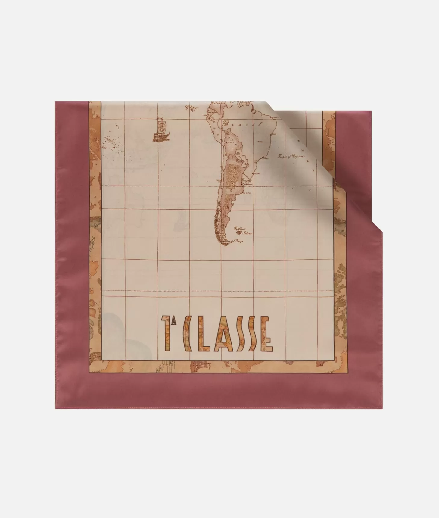 Alviero martini 1a classe Sciarpa Geo Cuori 48x180 Rosa Fard