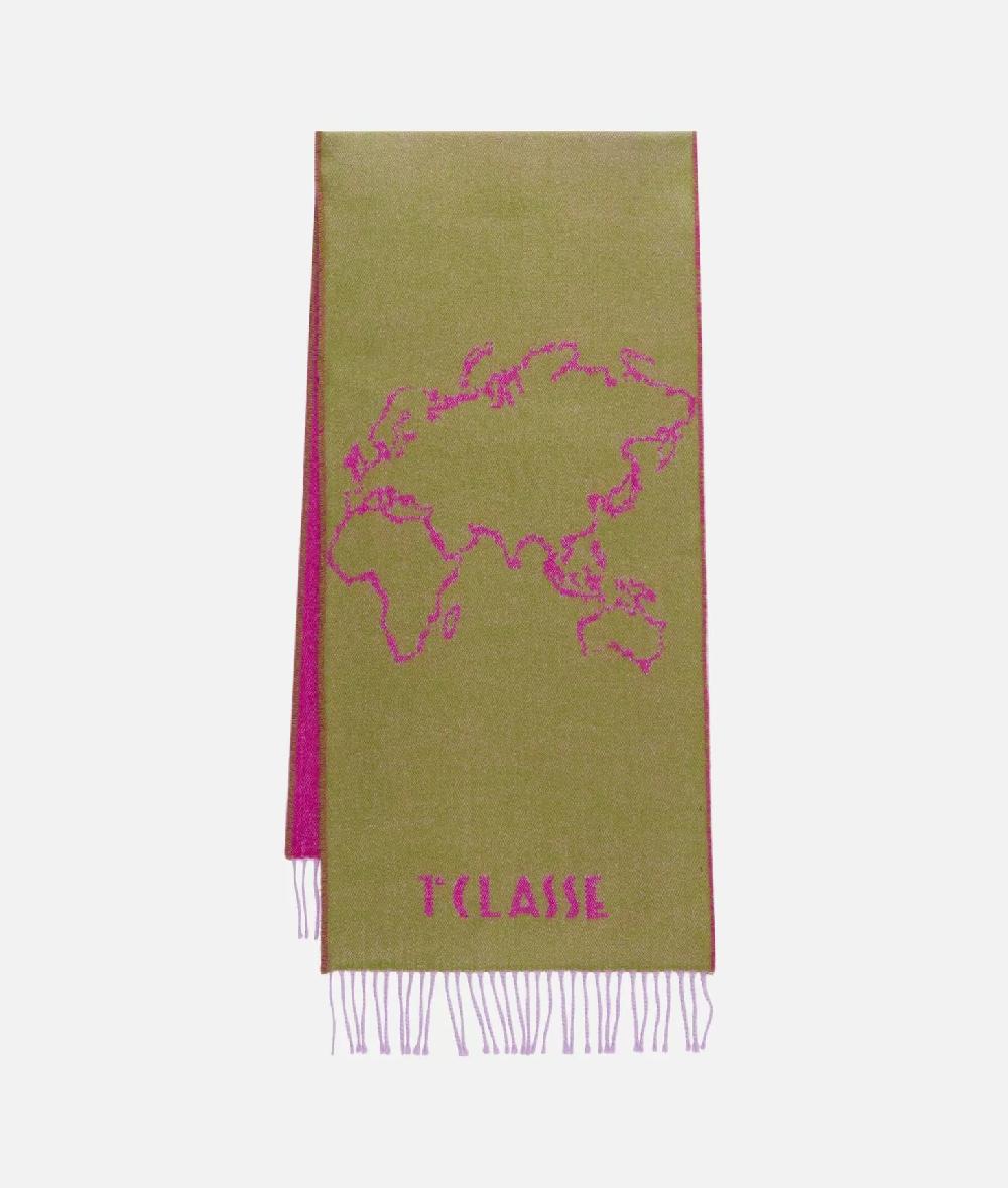 Alviero Martini 1a Classe Sciarpa Geo Filetto 40x180 Kaki