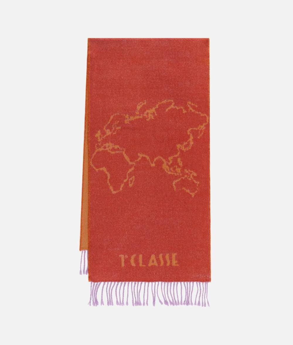 Alviero Martini 1a Classe Sciarpa Geo Filetto 40x180 Zucca