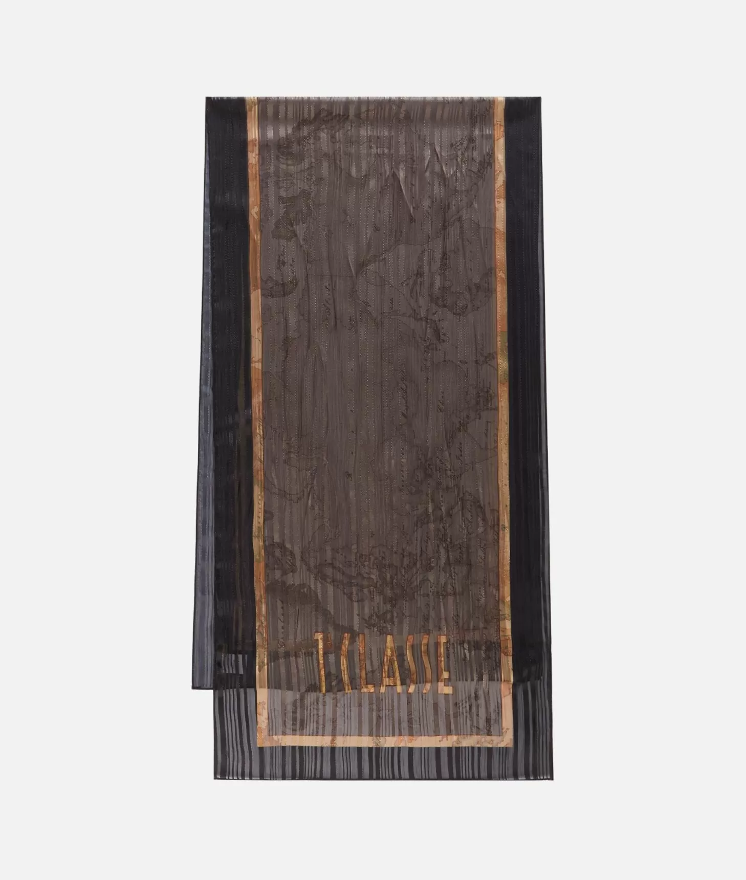 Alviero Martini 1a Classe Sciarpa Geo Lurex 50x180 Taupe Scuro