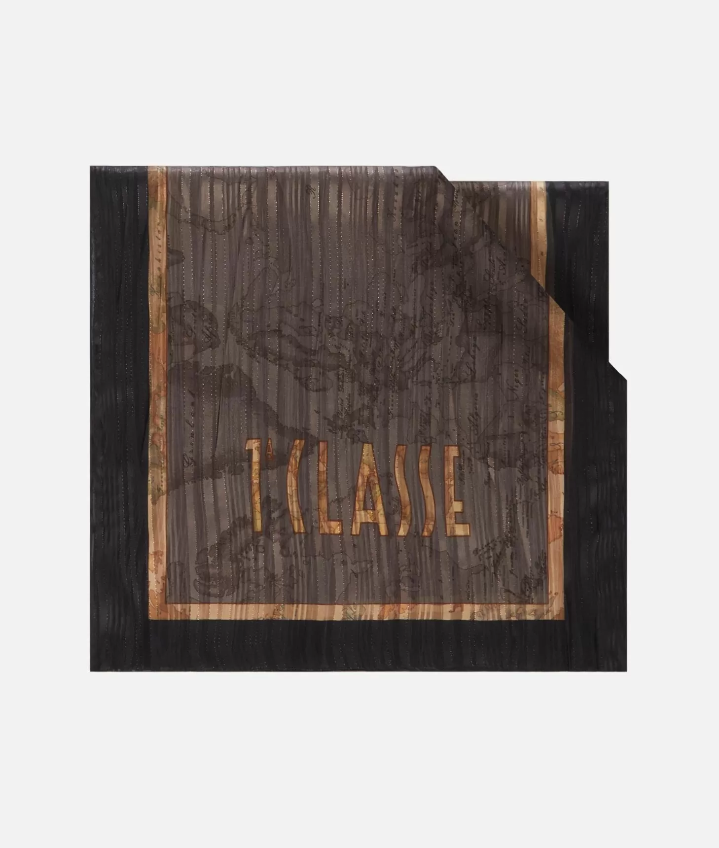 Alviero martini 1a classe Sciarpa Geo Lurex 50x180 Taupe Scuro