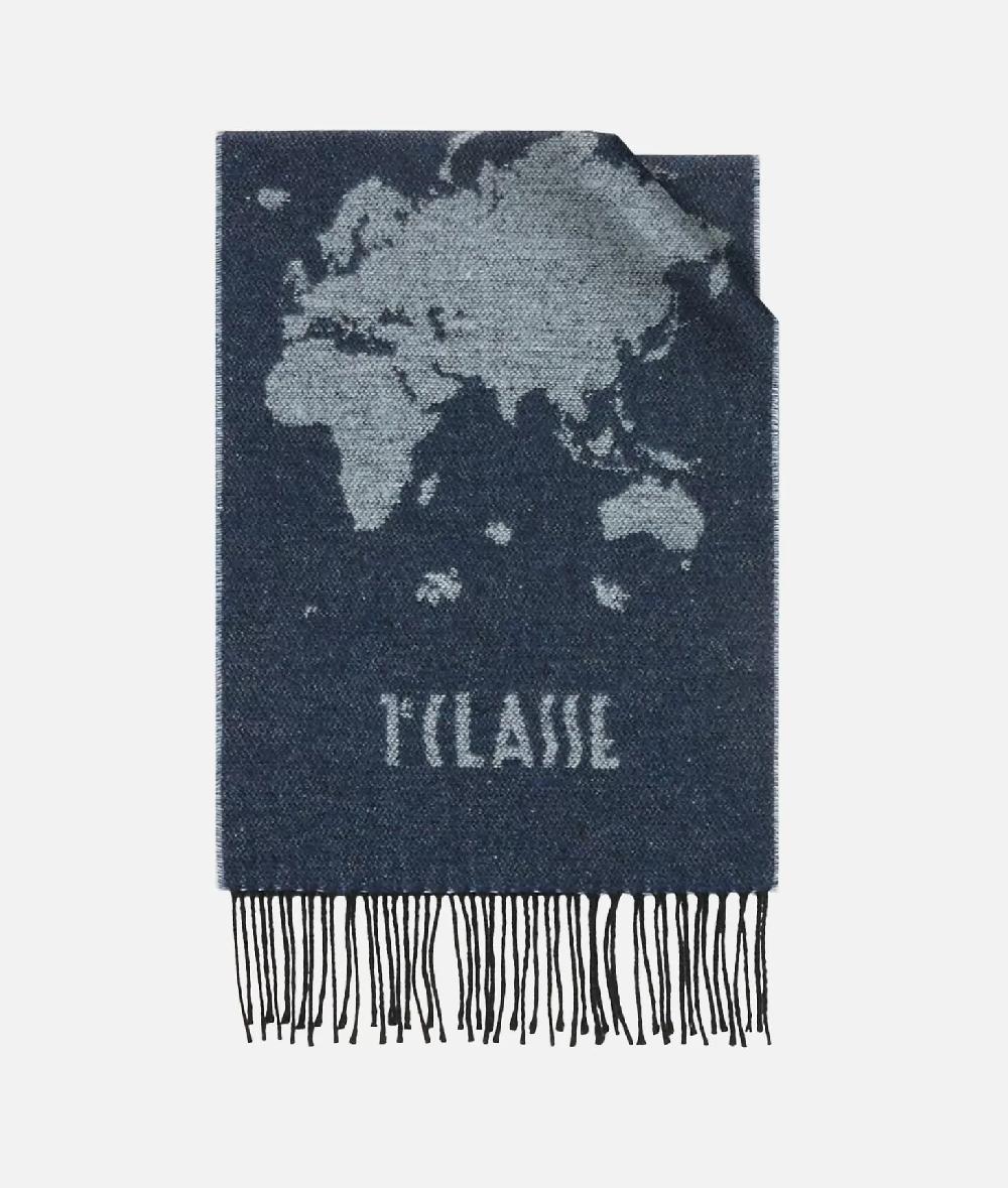 Alviero martini 1a classe Sciarpa Geo Pieno 30x180 Blu Zaffiro