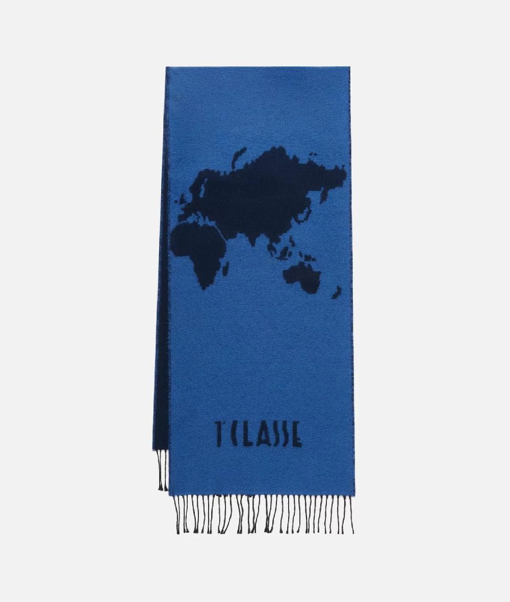 Alviero Martini 1a Classe Sciarpa Geo Pieno 40x180 Blu Cobalto