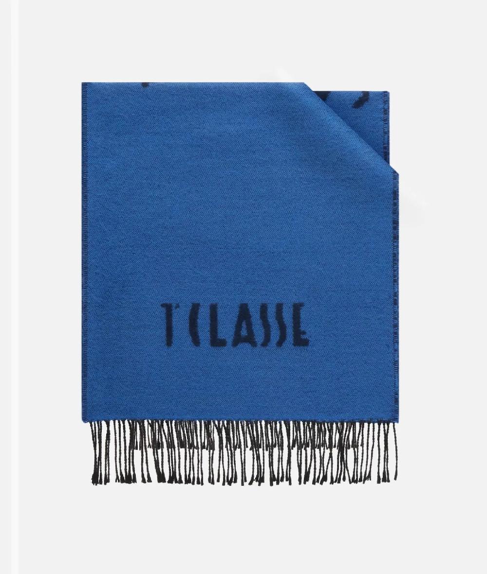 Alviero martini 1a classe Sciarpa Geo Pieno 40x180 Blu Cobalto