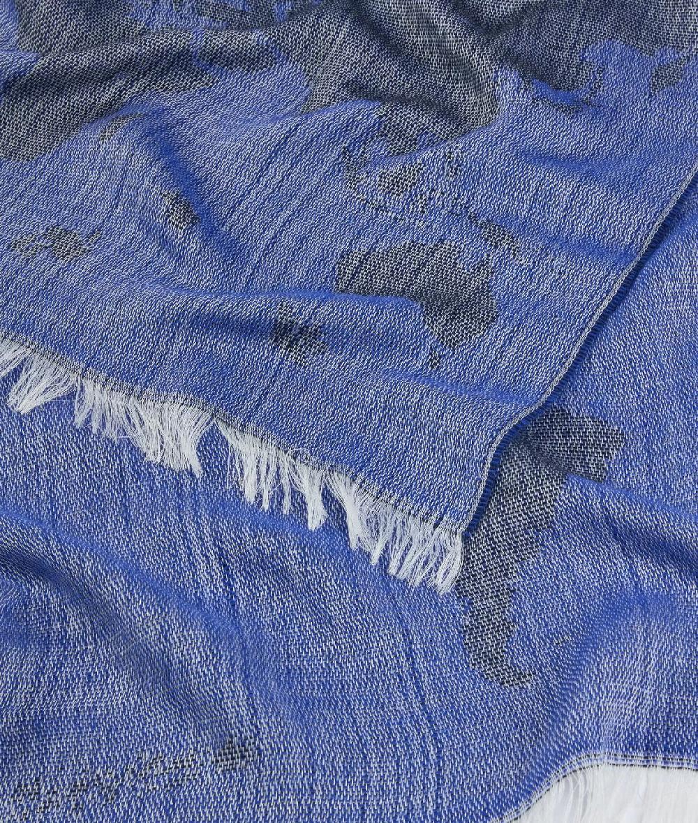 Alviero Martini 1a Classe Sciarpa Geo Pieno Con Anello 40x150 Blu Zaffiro