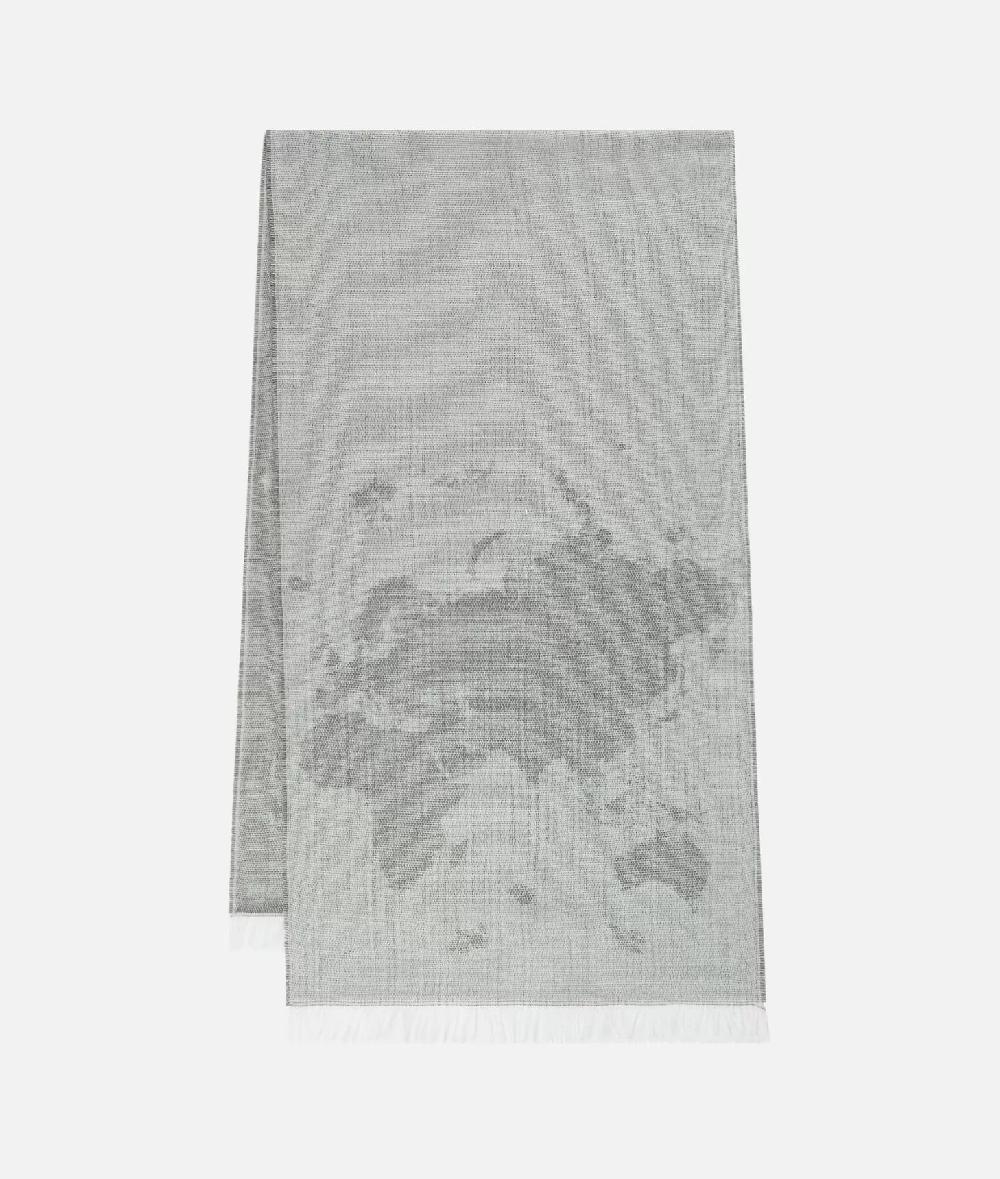 Alviero Martini 1a Classe Sciarpa Geo Pieno Con Anello 40x150 Grigio Chiaro
