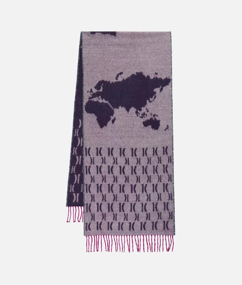 Alviero Martini 1a Classe Sciarpa Geo Pieno Con Loghi 1C 40x180 Grigio Medio