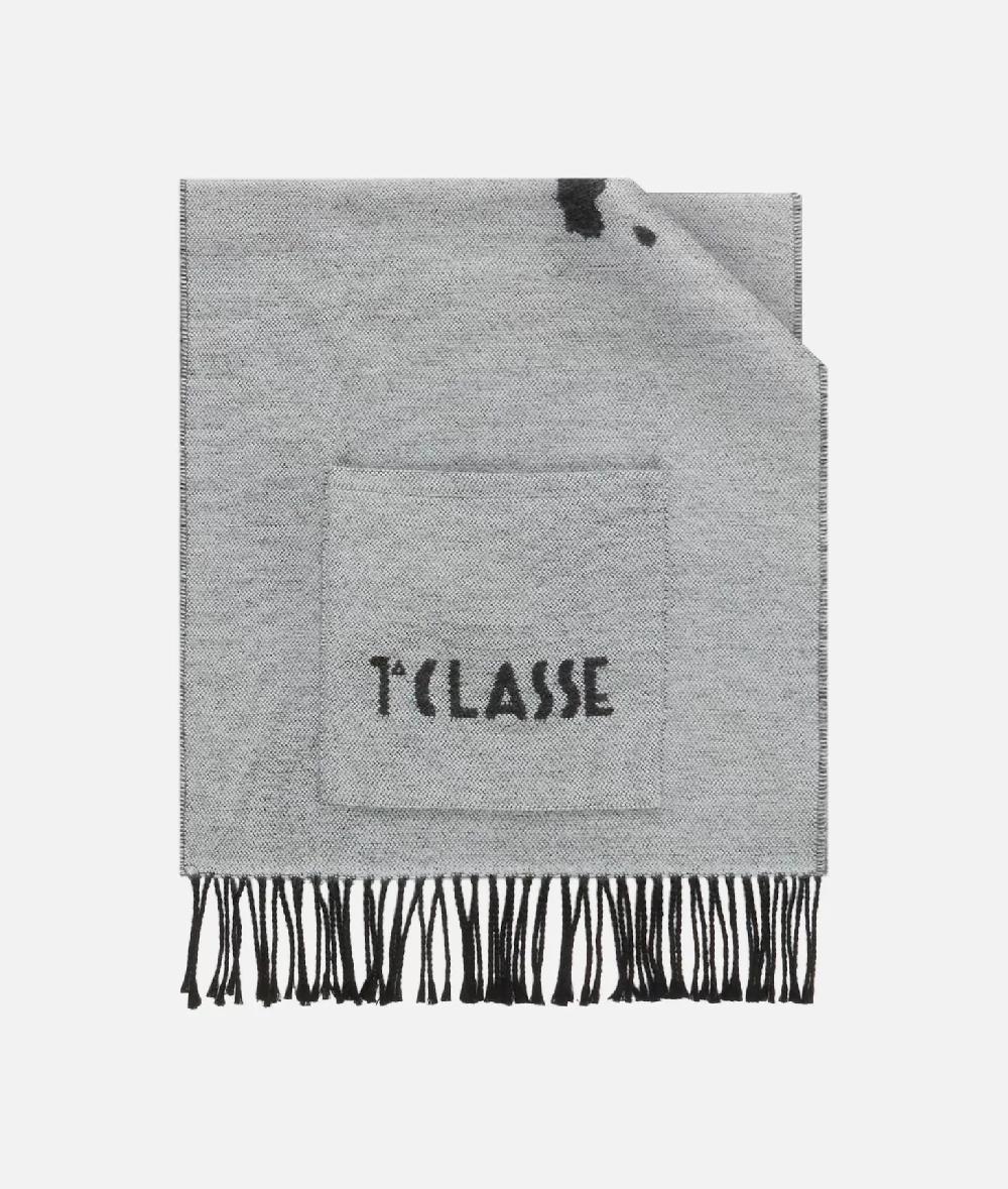 Alviero martini 1a classe Sciarpa Geo Pieno con tasche e fibbia 1C Grigio Chiaro