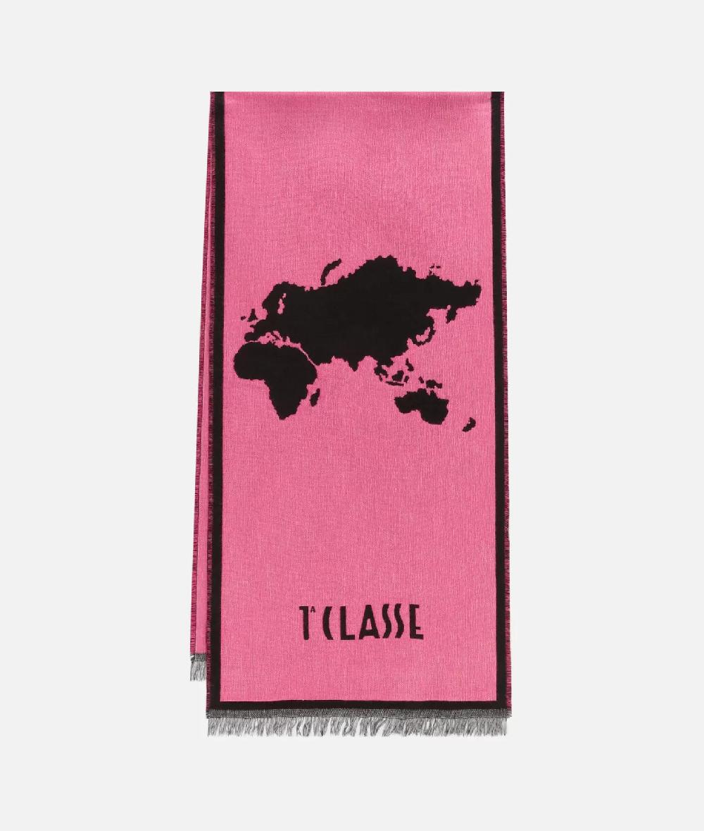 Alviero Martini 1a Classe Sciarpa Geo Pieno Cornice 40x180 Ciclamino