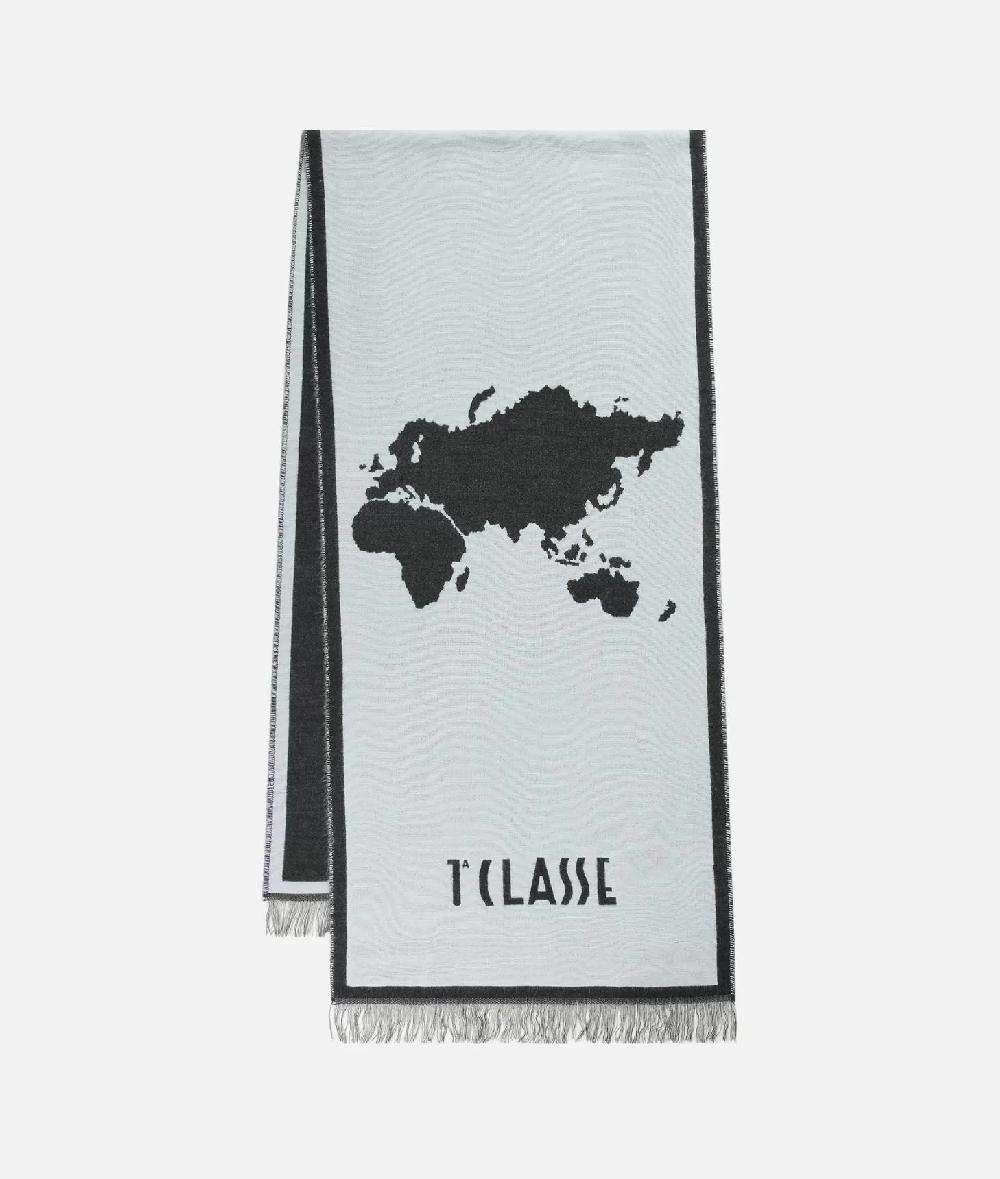 Alviero Martini 1a Classe Sciarpa Geo Pieno Cornice 40x180 Grigio Medio